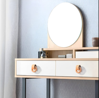 Wood Ring Leather Cabinet and Drawer Knobs