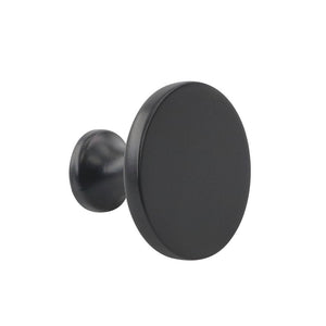Matte Black Round Cabinet Knobs for Bathroom