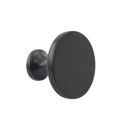 Matte Black Round Cabinet Knobs for Bathroom