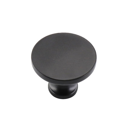 Matte Black Round Cabinet Knobs for Bathroom