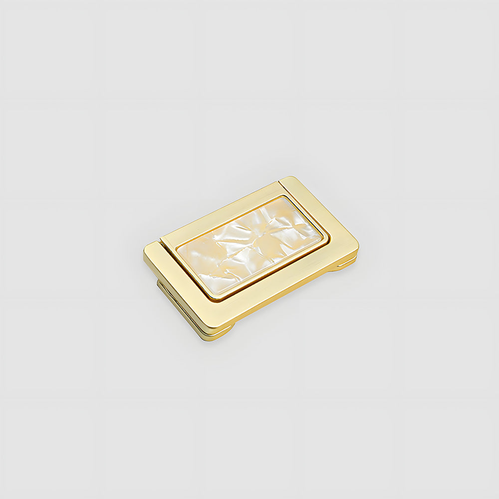 Concealed Ring Shell Inlay Cabinet Pulls, Zinc Alloy Drawer Handles