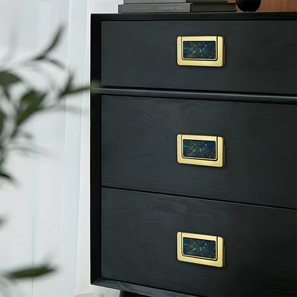Concealed Ring Shell Inlay Cabinet Pulls, Zinc Alloy Drawer Handles