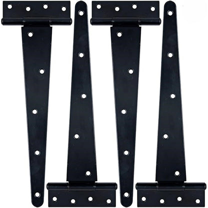 Ironvale Black Heavy-Duty T-Strap Barn Door Hinges