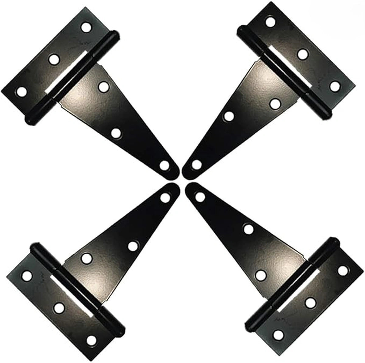 Ironvale Black Heavy-Duty T-Strap Barn Door Hinges