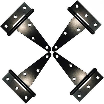 Ironvale Black Heavy-Duty T-Strap Barn Door Hinges