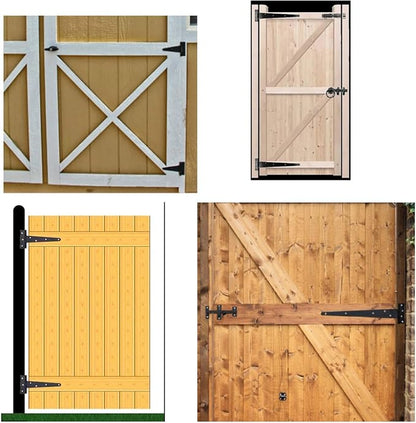 Ironvale Black Heavy-Duty T-Strap Barn Door Hinges