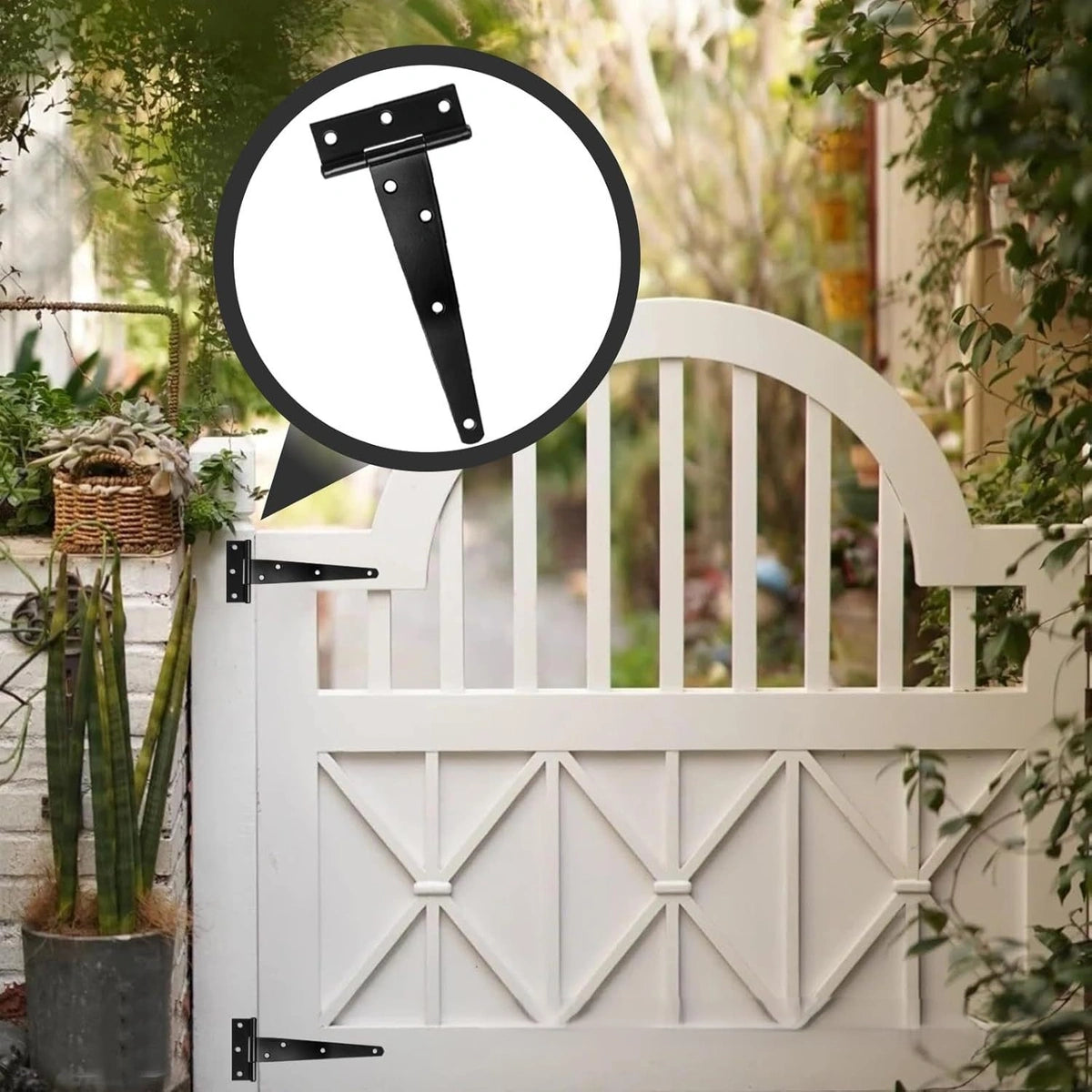Ironvale Black Heavy-Duty T-Strap Barn Door Hinges