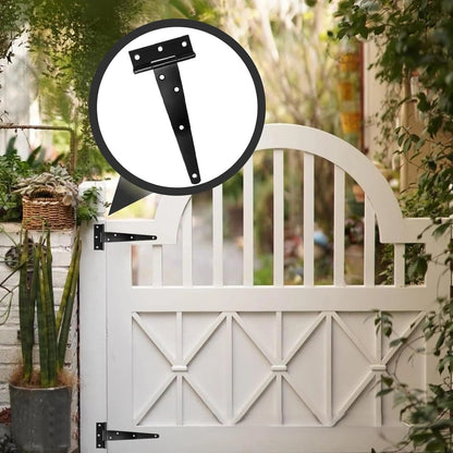 Ironvale Black Heavy-Duty T-Strap Barn Door Hinges
