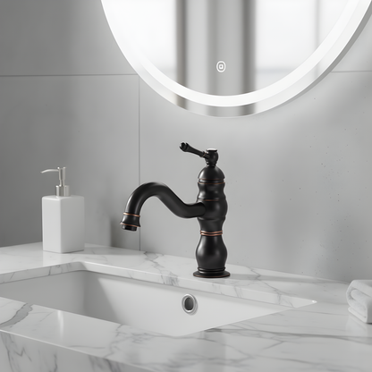 Arcora Antique High-Arc 360° Swivel Bathroom Vessel Sink Faucet With Single Handle Bathroom Sink Faucet