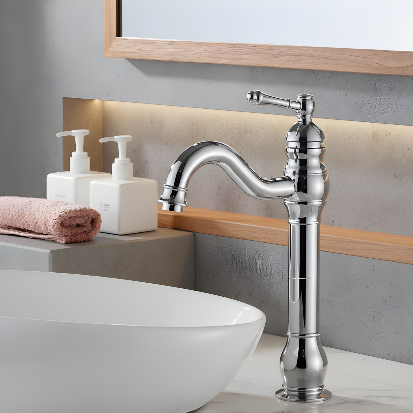 Arcora Antique High-Arc 360° Swivel Bathroom Vessel Sink Faucet With Single Handle Bathroom Sink Faucet