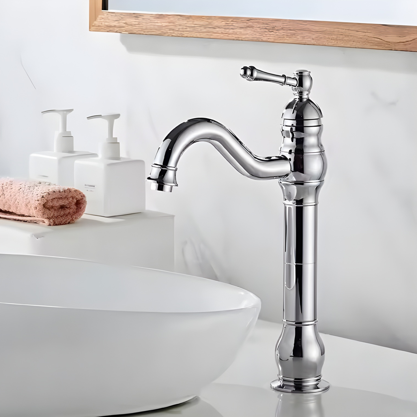 Arcora Antique High-Arc 360° Swivel Bathroom Vessel Sink Faucet With Single Handle Bathroom Sink Faucet
