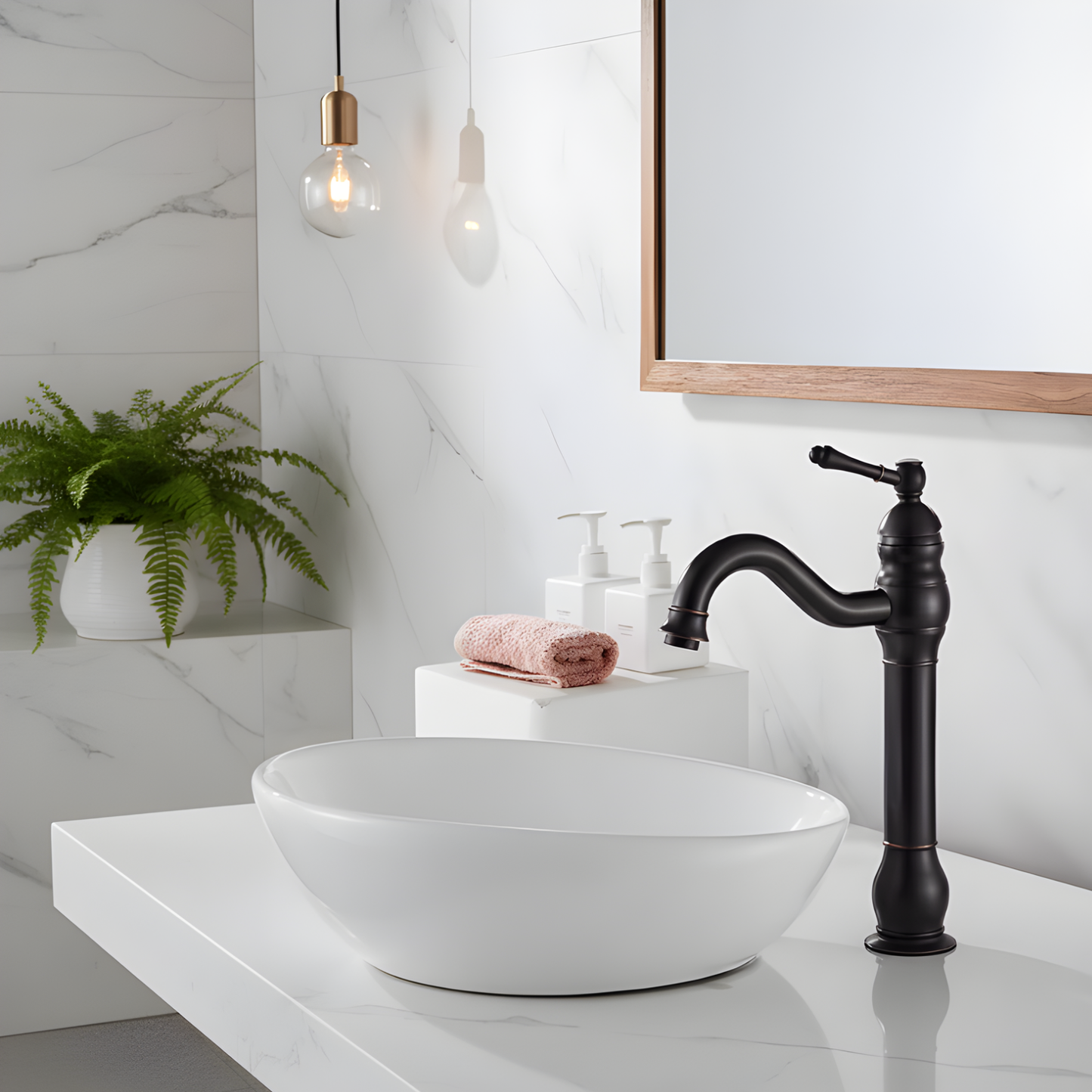 Arcora Antique High-Arc 360° Swivel Bathroom Vessel Sink Faucet With Single Handle Bathroom Sink Faucet