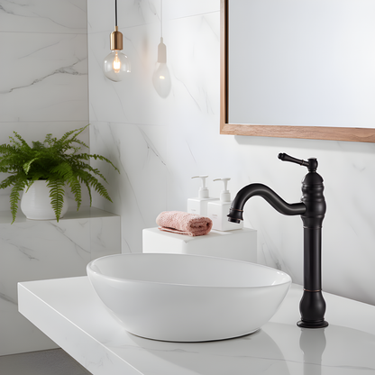 Arcora Antique High-Arc 360° Swivel Bathroom Vessel Sink Faucet With Single Handle Bathroom Sink Faucet
