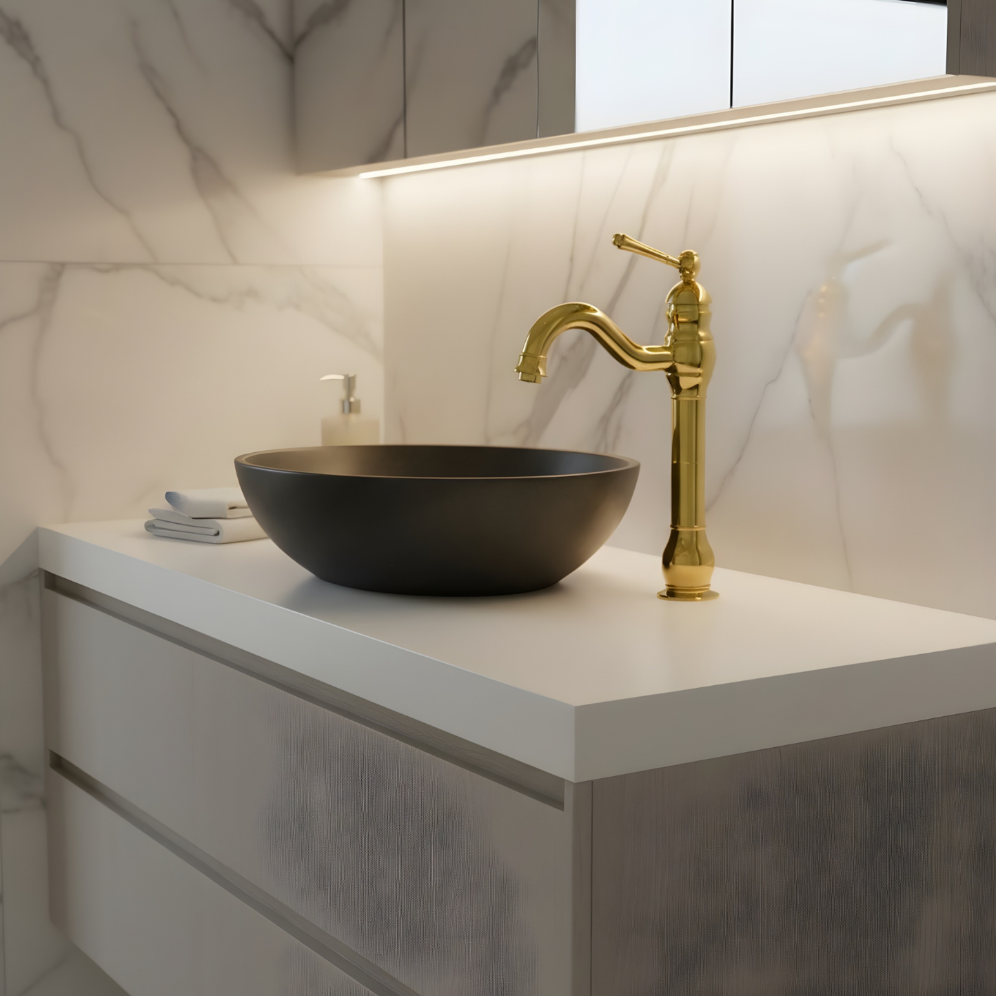 Arcora Antique High-Arc 360° Swivel Bathroom Vessel Sink Faucet With Single Handle Bathroom Sink Faucet