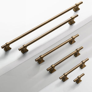 Vintage Brass Round Bar Cabinet Pulls