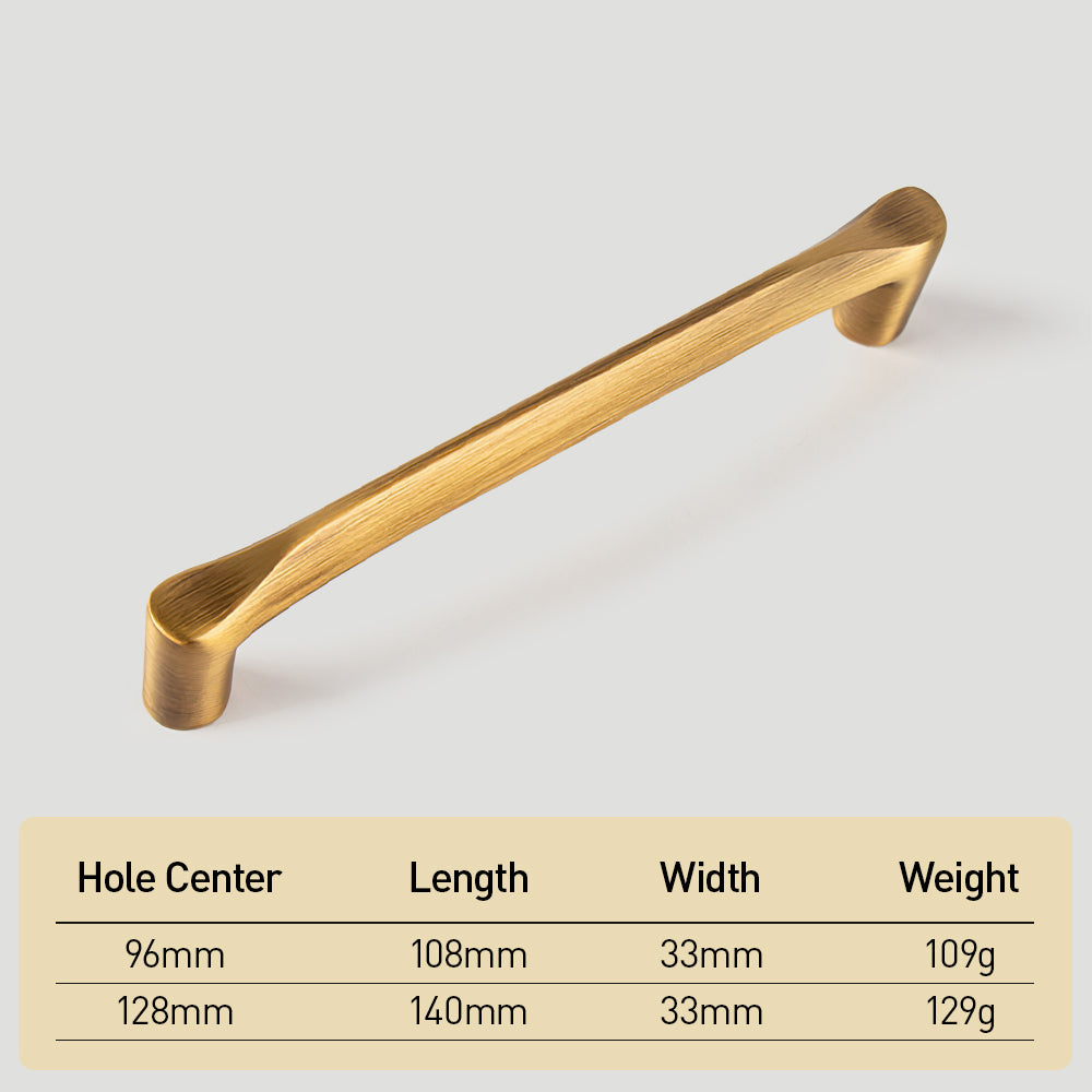 Curved Brass Cabinet Pulls in Gold and Black