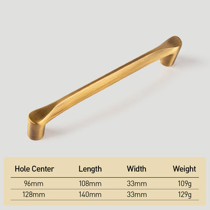 Curved Brass Cabinet Pulls in Gold and Black