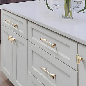Gold Cabinet Pulls and Knobs with Color Insert