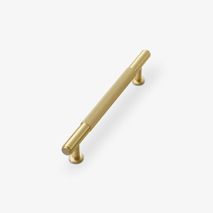 Ribbed Solid Brass Cabinet Pulls and Matching Knobs