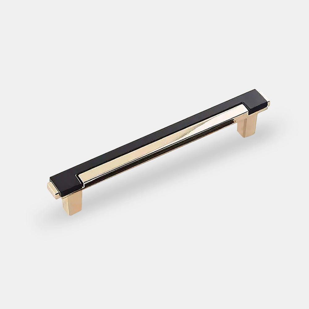 Two-Tone Rectangular Cabinet Pulls with Matching Square Knobs