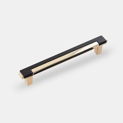 Two-Tone Rectangular Cabinet Pulls with Matching Square Knobs