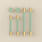 Colorful Leather and Brass Cabinet Pulls and Knobs