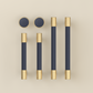 Colorful Leather and Brass Cabinet Pulls and Knobs