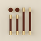 Colorful Leather and Brass Cabinet Pulls and Knobs