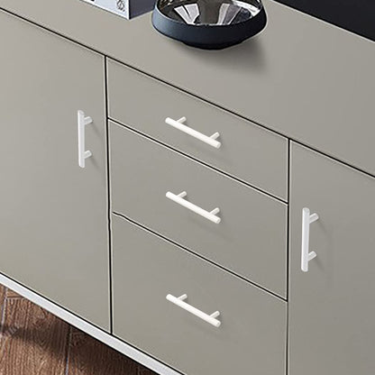 White Stainless Steel T-Bar Cabinet Pulls and Drawer Handles