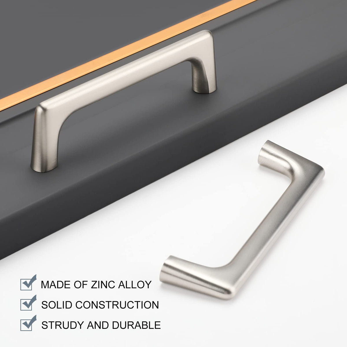Polished Nickel Square Arch Cabinet Pulls for Kitchens