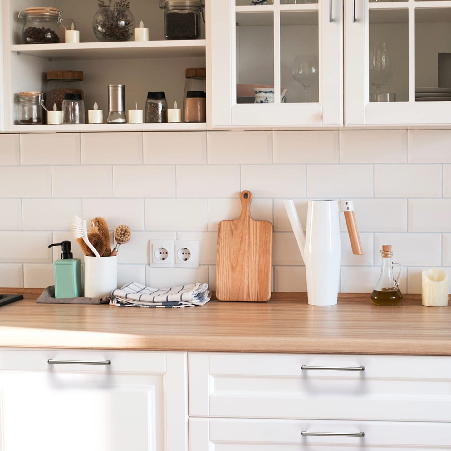 Polished Nickel Square Arch Cabinet Pulls for Kitchens