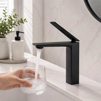Lottin Modern Single-Handle Single-Hole Bathroom Sink Faucet