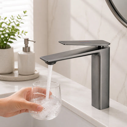 Lottin Modern Single-Handle Single-Hole Bathroom Sink Faucet