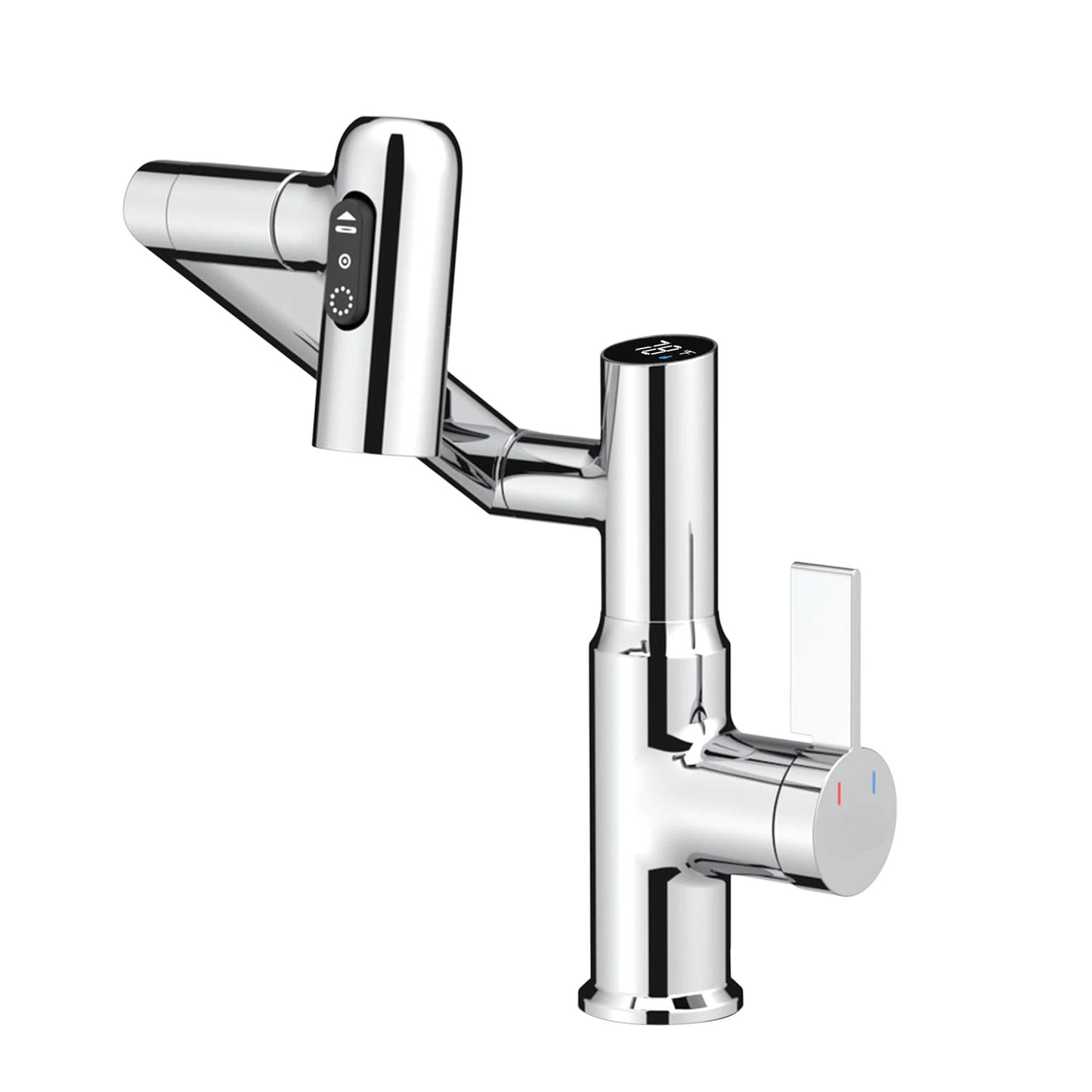 Luma Modern Single Handle 360° Swivel Bathroom Faucet With Digital Temperature Display