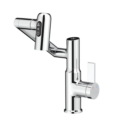 Luma Modern Single Handle 360° Swivel Bathroom Faucet With Digital Temperature Display