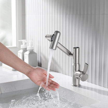 Luma Modern Single Handle 360° Swivel Bathroom Faucet With Digital Temperature Display