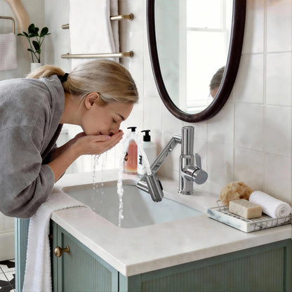 Luma Modern Single Handle 360° Swivel Bathroom Faucet With Digital Temperature Display