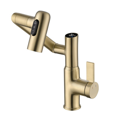 Luma Modern Single Handle 360° Swivel Bathroom Faucet With Digital Temperature Display