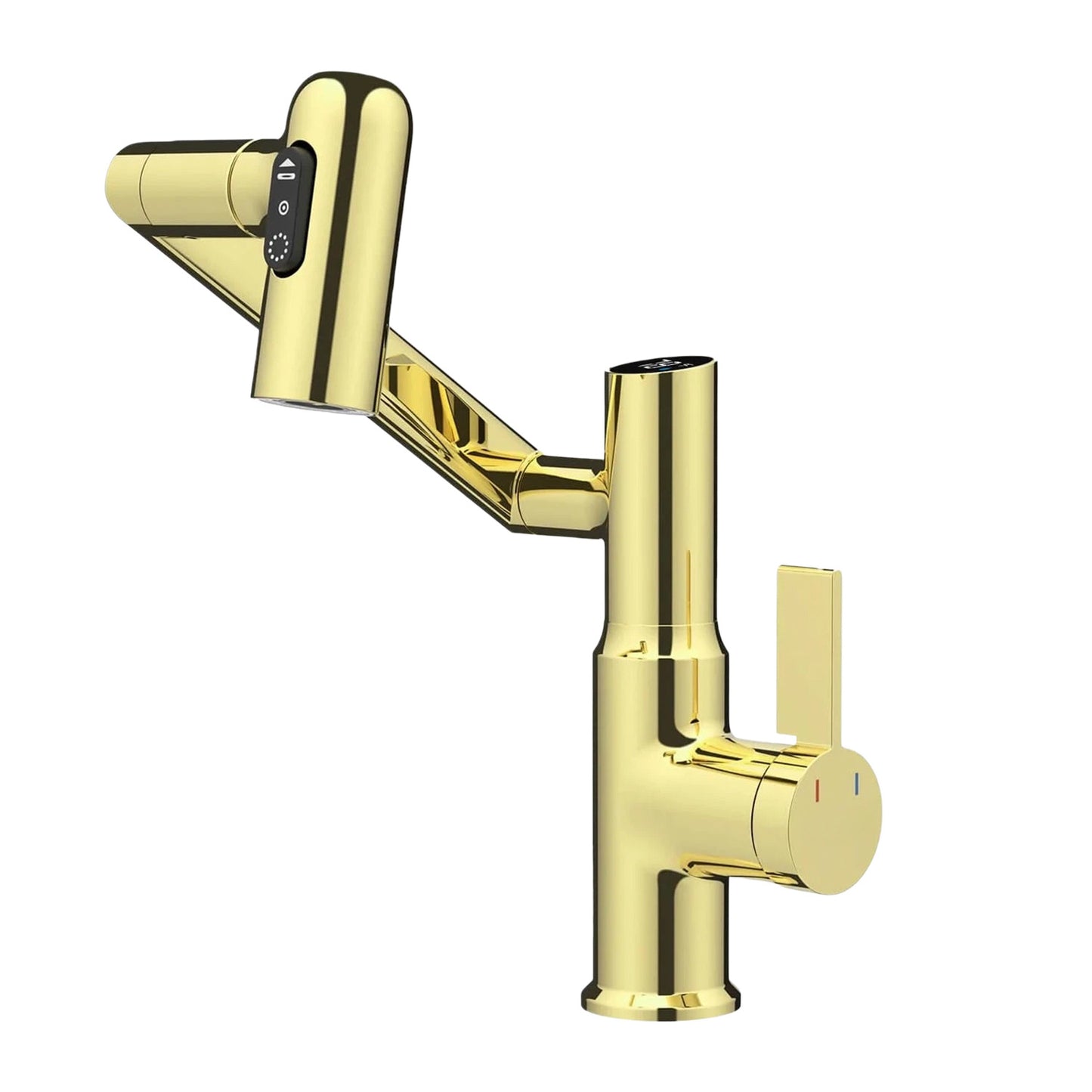 Luma Modern Single Handle 360° Swivel Bathroom Faucet With Digital Temperature Display