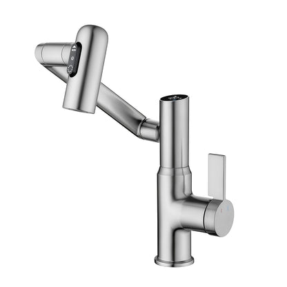 Luma Modern Single Handle 360° Swivel Bathroom Faucet With Digital Temperature Display