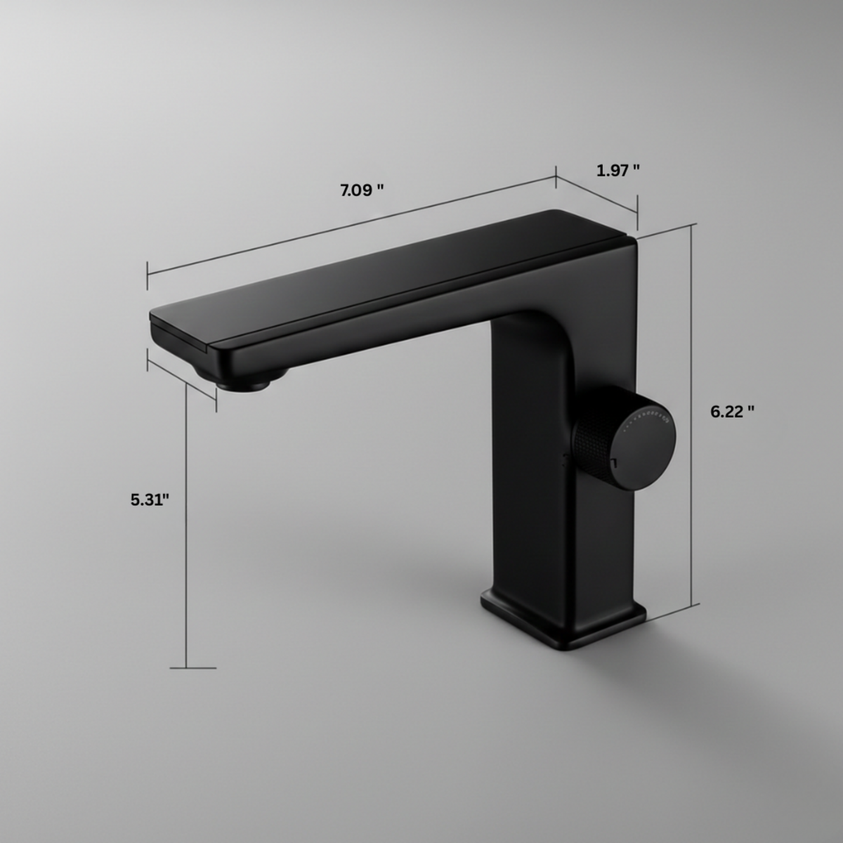 Lumira Digital Display Celsius Bathroom Basin Faucet with Intelligent LED, Single Hole Single Handle - Dimensions