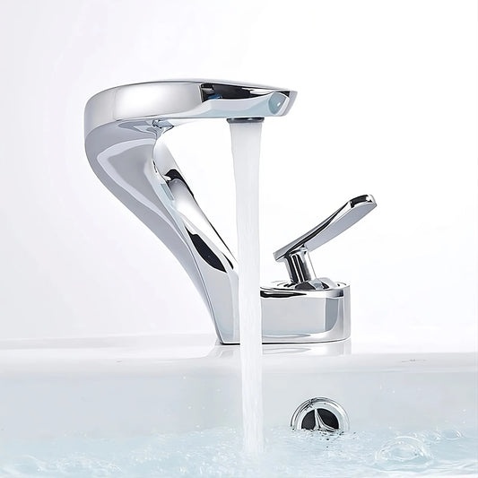 Elara Elegant Bathroom Sink Faucet Single Lever, Solid Brass Single Hole Vanity Faucet