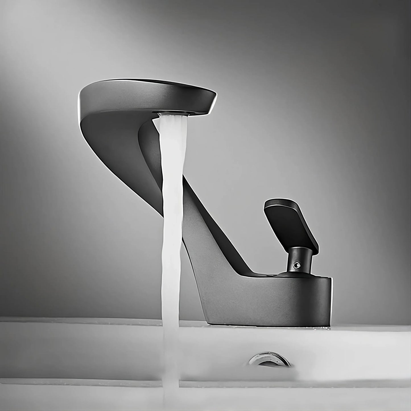Elara Elegant Bathroom Sink Faucet Single Lever, Solid Brass Single Hole Vanity Faucet