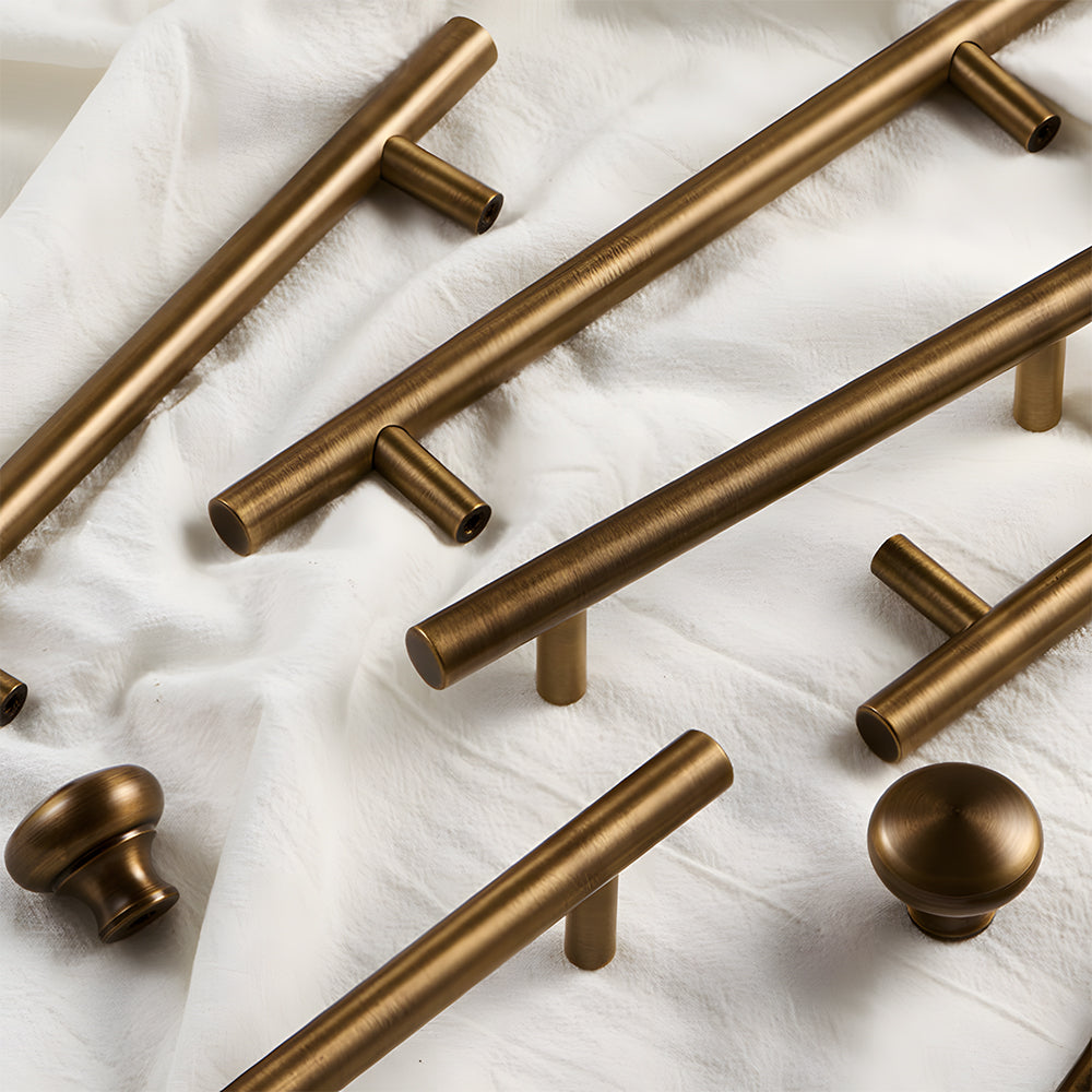 Bronze Brass Round Bar Cabinet Pulls for Wardrobes