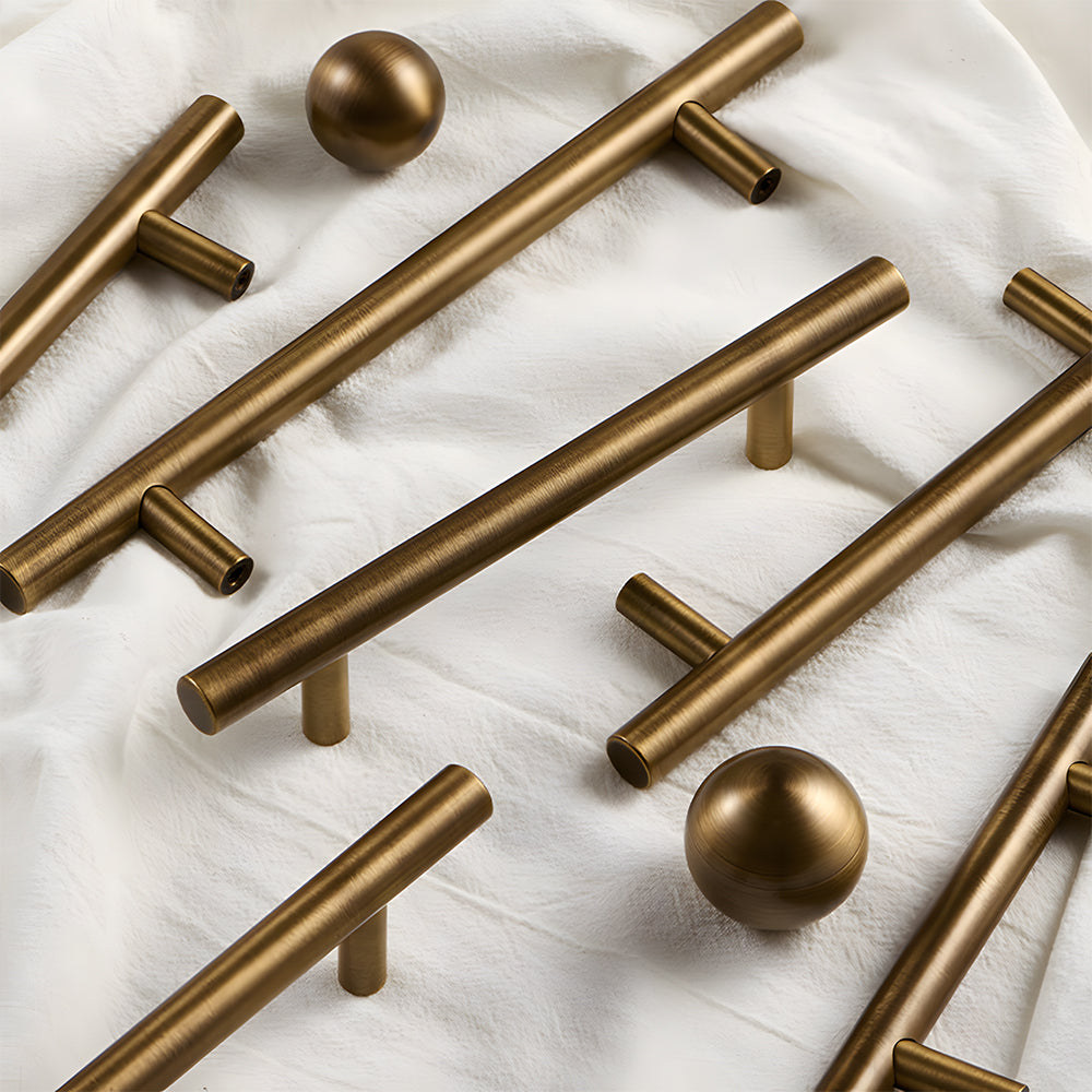 Bronze Brass Round Bar Cabinet Pulls for Wardrobes
