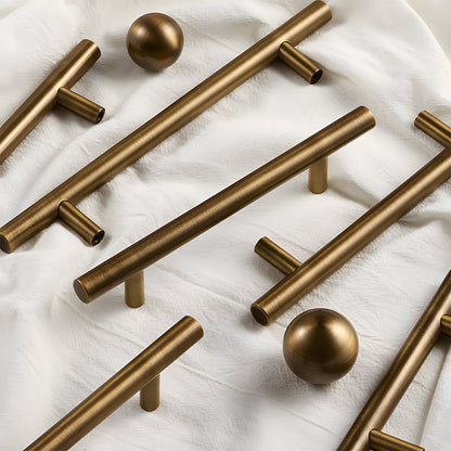 Bronze Brass Round Bar Cabinet Pulls for Wardrobes