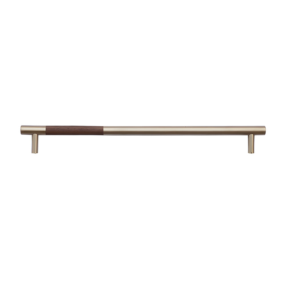 Mid-Century Modern Walnut Wood and Brass Cabinet Pulls