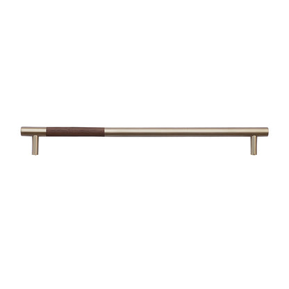 Mid-Century Modern Walnut Wood and Brass Cabinet Pulls