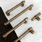 Solid Brass Vintage Round Bar Cabinet Pulls and T-Bar Knobs