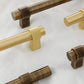 Solid Brass Vintage Round Bar Cabinet Pulls and T-Bar Knobs